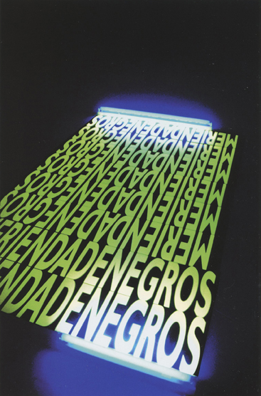 Merienda de Negros Serigrafía en tintas fluorescentes sobre PVC 280 x 140 cm 2003